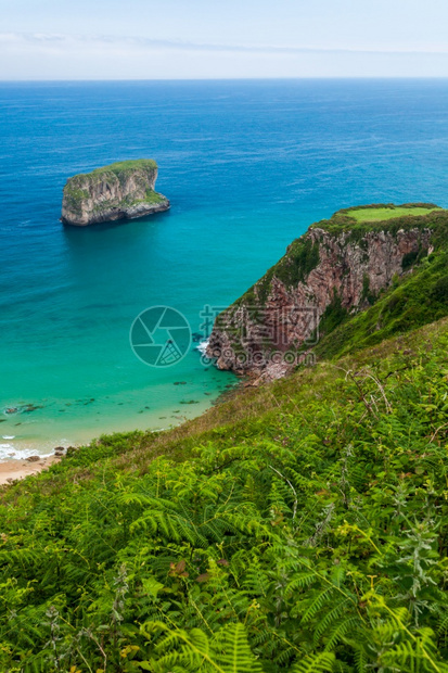 Castro岛Llanes岛Asturias岛西班牙海滩夏天阿斯图里亚图片