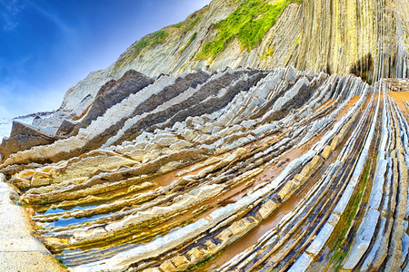 飞石陡峭层巴斯克海岸联合国教科文组织世界地质公园欧洲网络ZumaiaGuipuzcoa巴斯克地区西班牙欧洲飞石陡峭层西班牙生物群图片