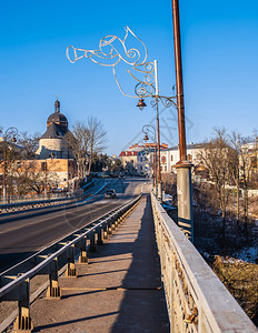 雪城堡KamianetsPodilskyi乌克兰0172Novoplanovsky桥在KamianetsPodilskyi的Sm图片