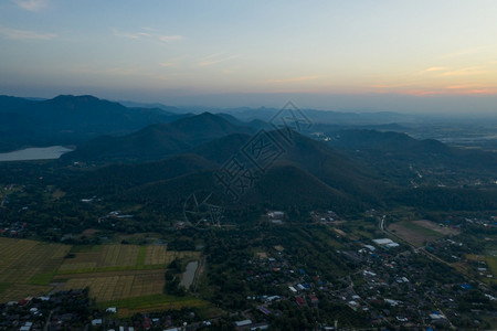 清迈MaeOn地区山脉天空和农业的中观察清迈MaeOn地区清迈空中观察旅游谷全景图片