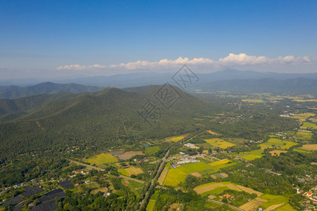 茶风景优美清迈MaeOn地区山脉天空和农业的中观察清迈MaeOn地区清迈空中观察自然图片
