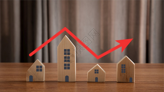 图表利润房价上涨或市场升投资买卖房地产或价值增长房上涨或市场不断投资买卖和变等概念不动产或物业价值的兴起模型图片