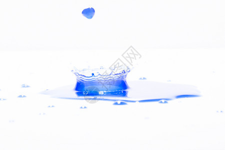 白色的蓝水在背景下喷洒照片来自蓝色水上喷洒洗清除图片
