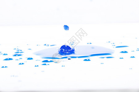 渴海浪蓝色的水在白背景下喷洒照片来自蓝色水上喷洒图片