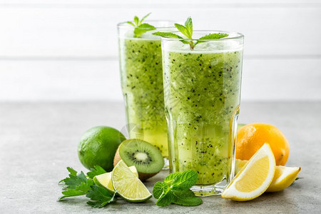 液体鸡尾酒柠檬薄荷糖和面食用于苗和健康饮食水果料图片