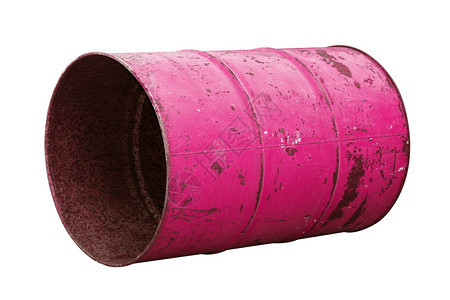 巴列油粉红色旧孤立在背景白色上化学水坑能够图片