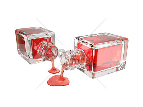 瓶子3个装有透明红滴的化妆玻璃瓶插图用白色和剪片路段隔绝优雅包装图片