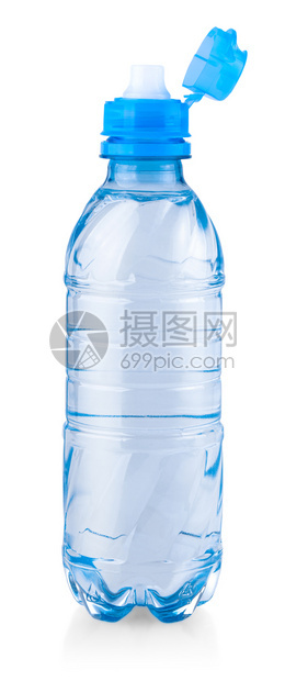 湿的白底隔离可塑料瓶仍健康的水以白底隔绝帽满的图片