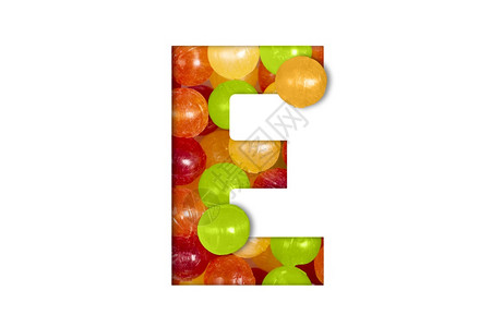 礼物孤立在白色背景上的糖果或棒字母表拉丁食品字母表糖果E孤立在白色背景上的糖果或棒字母表E象征巧克力图片