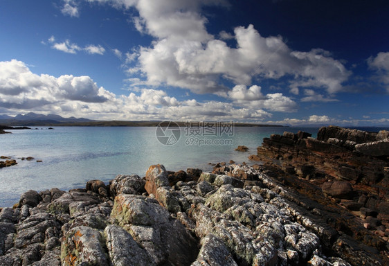 苏格兰人Gailoch半岛海滩仰望天空岛泰勒盖洛赫图片