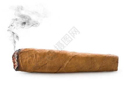 健康礼物古巴雪茄在白色背景上被隔离商业图片