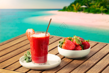 水果草莓和草莓饮品图片