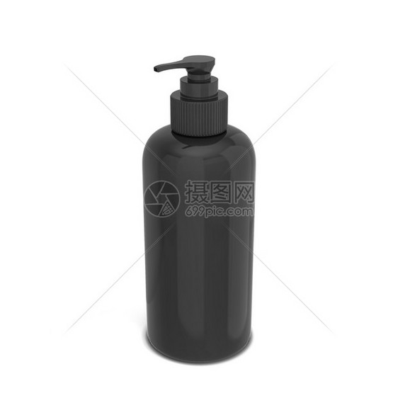 产品香水瓶液化妆品的空瓶子3d插图以白色背景隔离包装图片