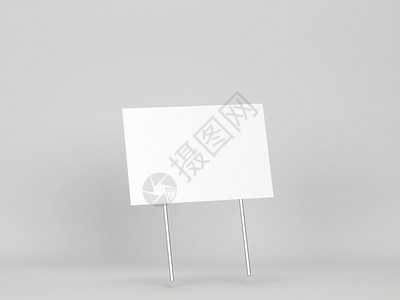 象征屋信息灰色背景上的空白庭院标志模型3d插图图片