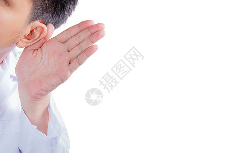 不听不听王八念经医生握住他的手亲耳听注意力人类年轻的背景