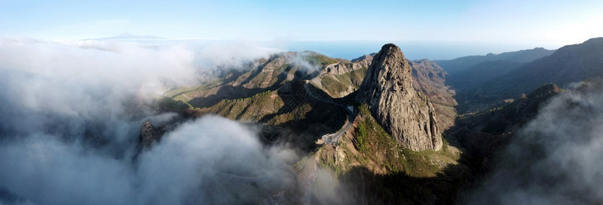 顶峰森林假期全景观罗克德阿甘多拉戈梅加那利群岛高品质的光照全景观罗克德阿干多加那利群岛图片