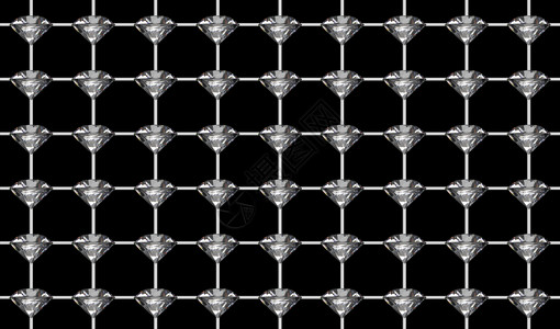 3d使无缝卢苏里金刚石结构网格在黑色背景上隔离剪切路径克拉礼物水晶图片