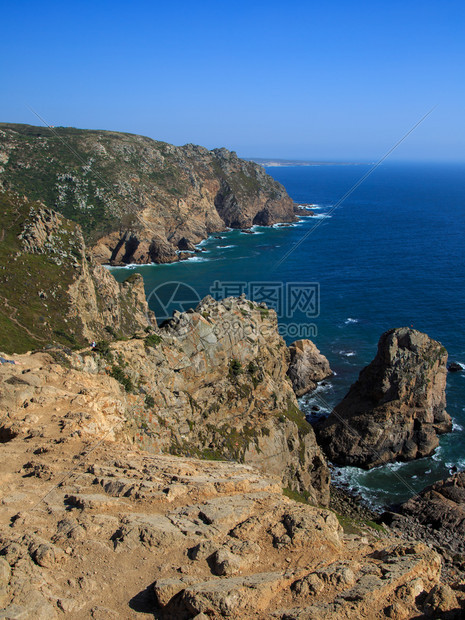 叉罗卡角海岸线欧洲西点葡萄牙罗卡角海岸线葡萄牙擦玻璃自然图片