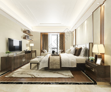 家睡觉3d在酒店提供豪华现代卧室套房建筑学图片