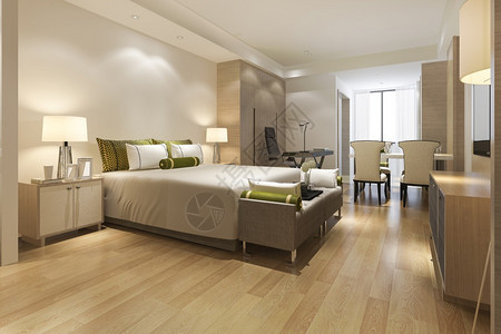 墙3d在酒店提供豪华现代卧室套房家住宅图片