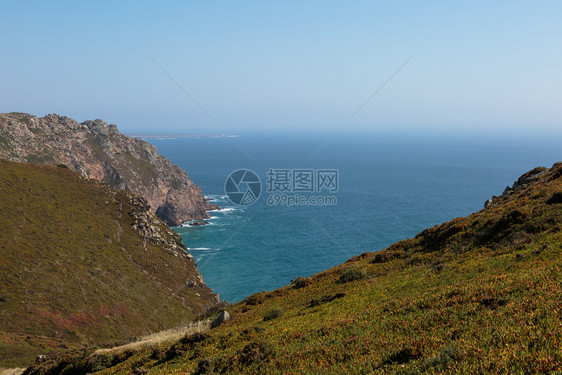 西方CabodaRoca海岸线欧洲西点葡萄牙水语图片