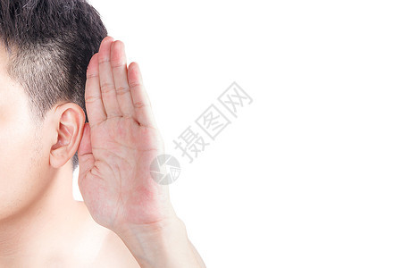 导向器男人亚洲握着手亲近耳朵听势图片