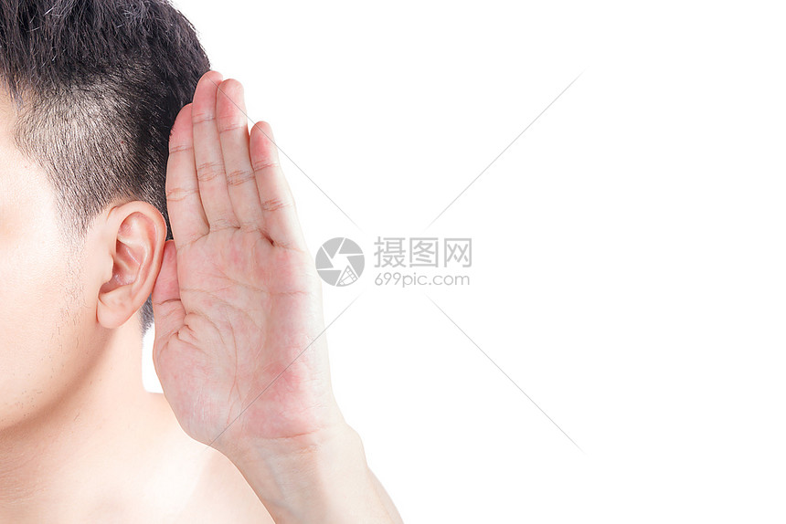 导向器男人亚洲握着手亲近耳朵听势图片
