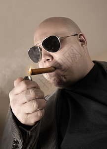 成人暴徒老大板黑手党首领大狗的honcho头部顶级狗一幅负责者的照片抽