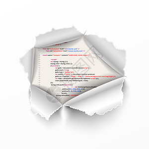 床单复杂HTML程序代码上的白纸破洞复杂程序代码上的白纸破洞灰色粗糙图片