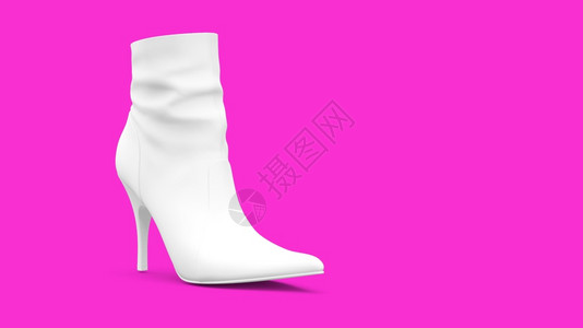 3d适合你美容设计元件的白色高跟鞋魅力内部的插图图片