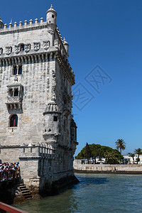历史手动筑城葡萄牙里斯本Tagus河上的Belem塔的详情图片