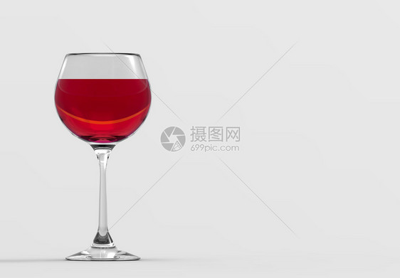 喝情人节象征3d提供奢侈品红酒杯在灰色复制空间背景上隔开有剪切路径的红酒杯图片