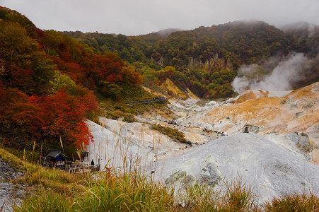 危险登别NorioribetsuJigokoudani日本ShikotsuToya公园活火山蒸汽上升危险的图片
