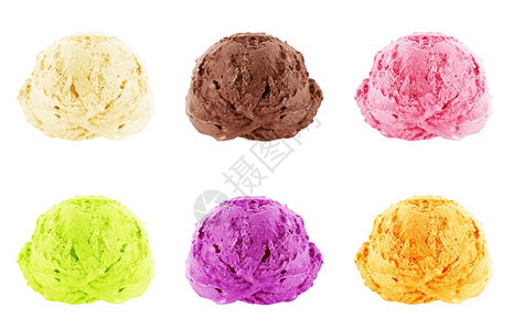寒冷的白背景冰淇淋勺子有剪切路径IceCream自然食物图片