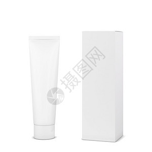 洗剂目的白色背景上孤立的空白化妆品管包装模型3d插图Name标签图片