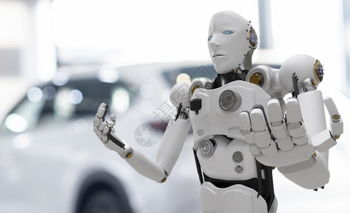 机器人网络未来具有汽车检查修业理的人类机体从而进行检查员保险养机械维修器人服务技术的维修工作例如未来派技术员人形图片