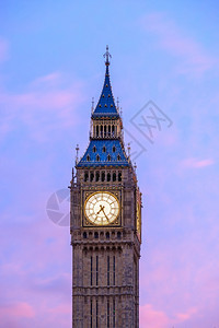 场景文化BigBen和英国伦敦黄昏时的议会大厦建造图片