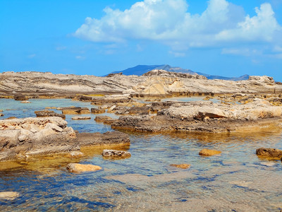 自然风景西里岛岩石海岸的景象火山图片