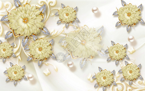 插图3D墙底花岗珠宝钻石优雅的首饰图片