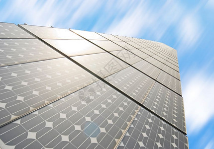 行业太阳的蓝色天空下太阳能电池板系列控制图片