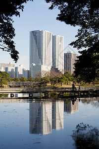 日本东京市建筑和花园东京市大楼和花园旅行现代的城市图片