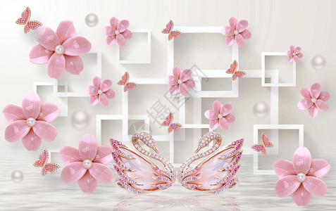 珠宝质地3D壁纸豪华花卉下颚粉红色复古的图片