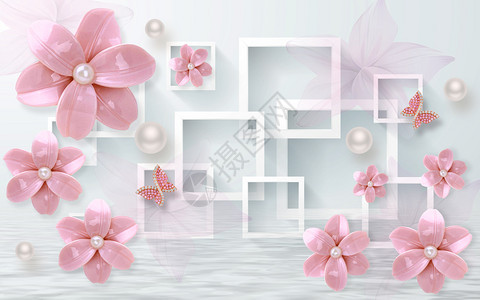 钻石珠宝3D壁纸豪华花卉下颚粉红色宝石图片