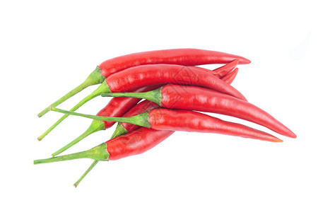 颜色剪裁蔬菜红辣椒或以白色背景与剪切路径隔离图片