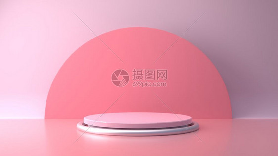 墙介绍BinkPink糊面产品摊台背景概况摘要最低限度几何概念工作室讲台平主题展览和商业营销示阶段3D显示图形设计解的3D插圆圈图片