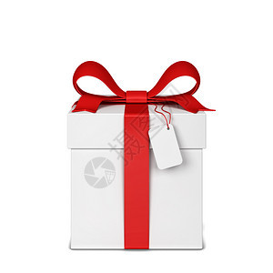 周年纪念日白色的包装带有彩弓和3张礼带插图的品盒白色背景上孤立图片