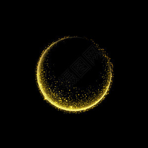 科学在暗底漆上有闪光效应的金色亮彩豪华圆圈设计用于产品元件插图金的图片