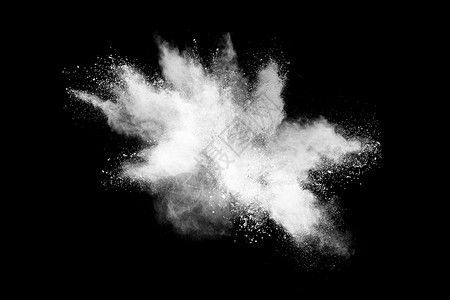粒子在黑色背景上孤立的白粉爆炸灰色背景Holi彩色背景音乐节风日图片