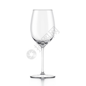 抽象的透明征白底色玻璃上隔绝的葡萄酒杯图片