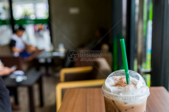 艺术寒冷的咖啡店背景冰激凌玻璃图片